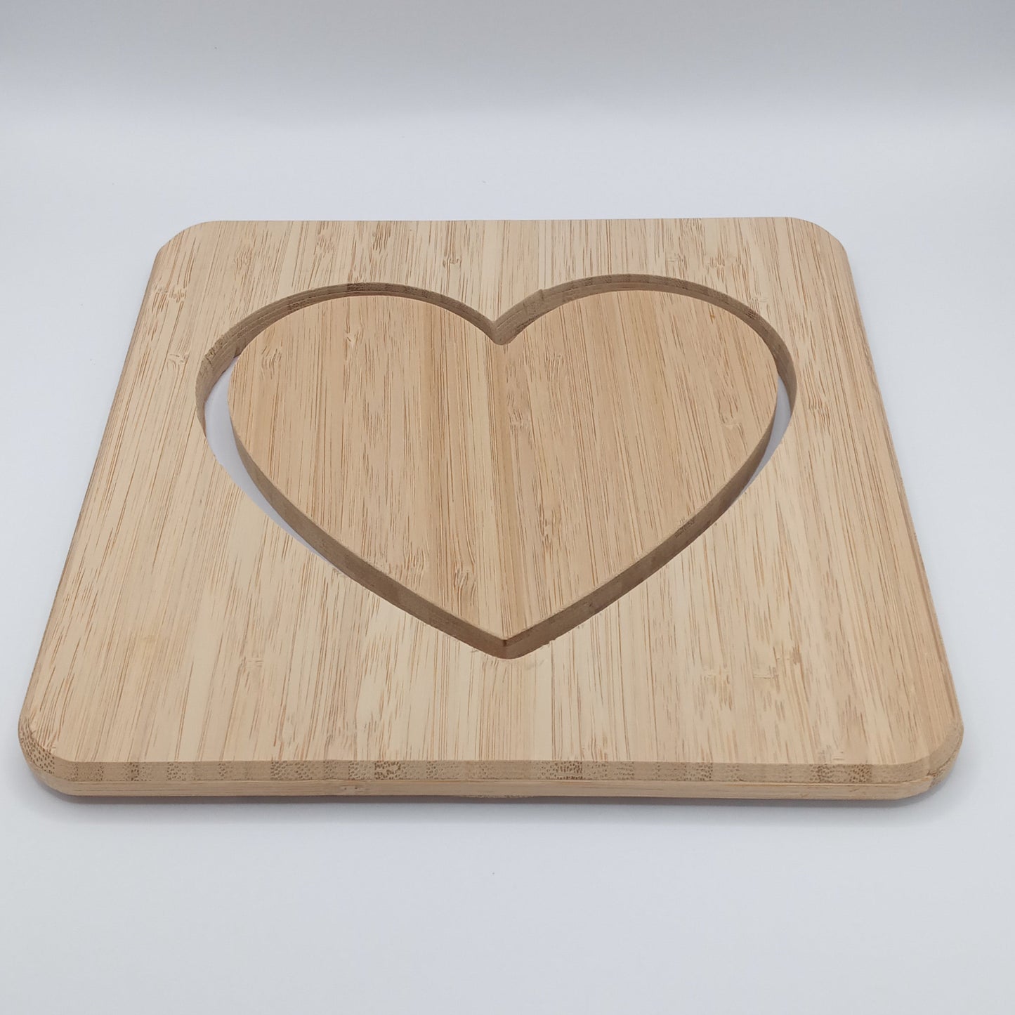 Square & Heart shaped bamboo double hot pot trivet