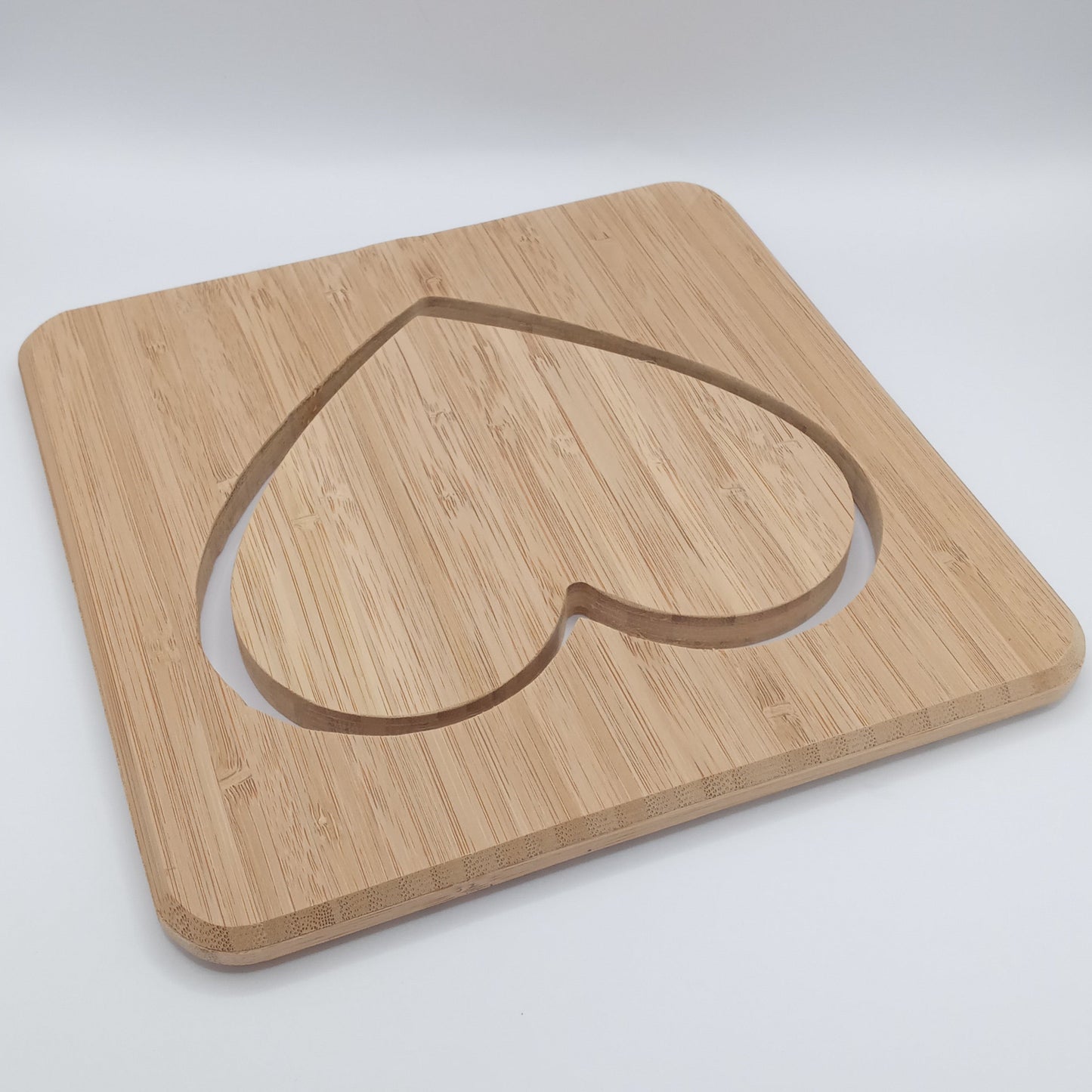 Square & Heart shaped bamboo double hot pot trivet