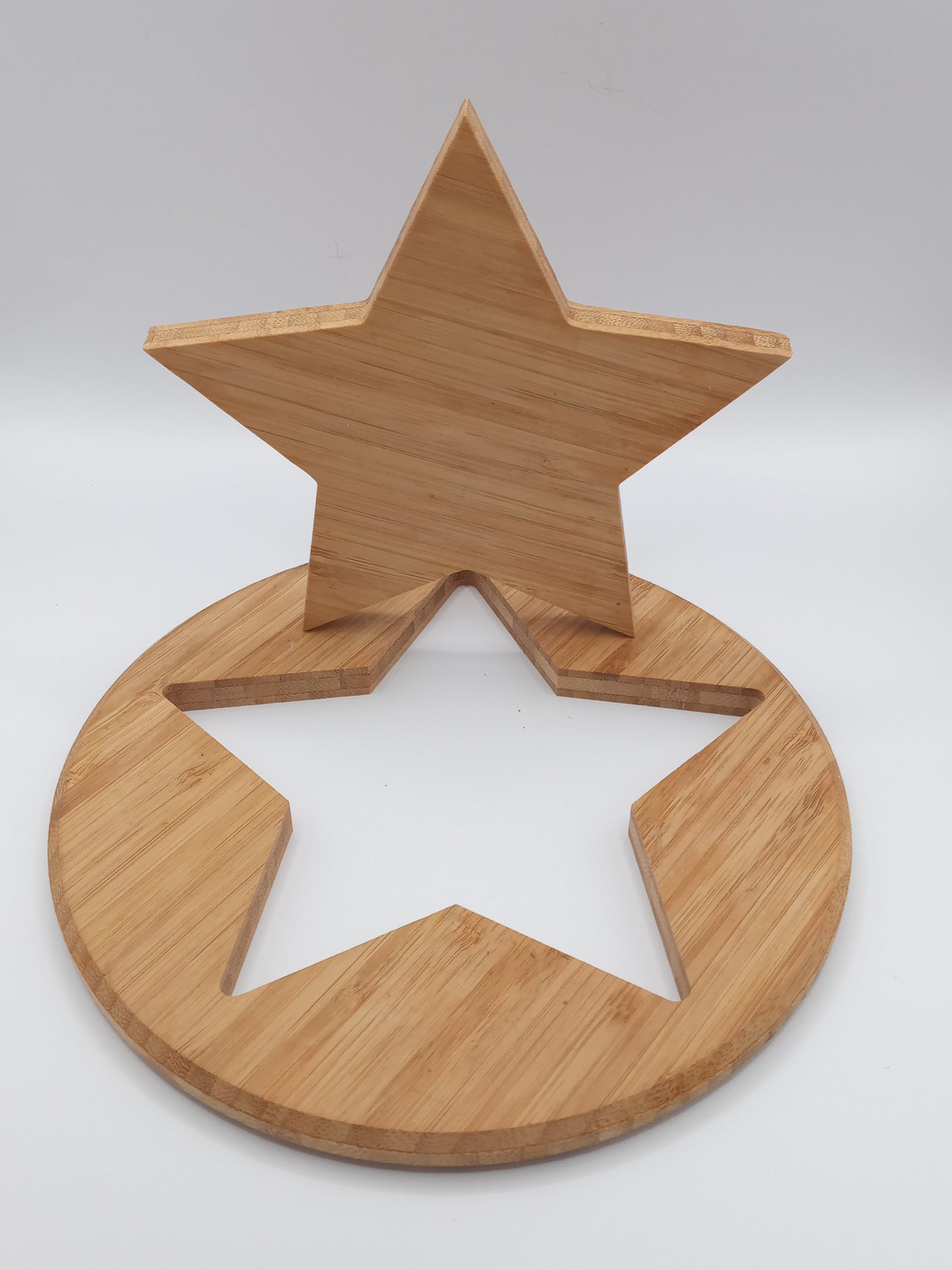 Circular & star shaped double Bamboo hot pot trivet