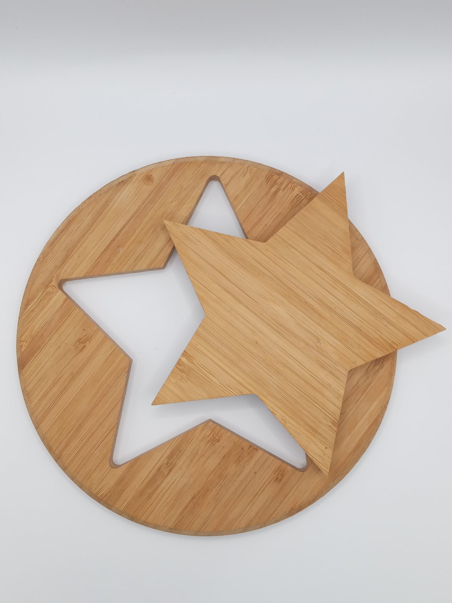 Circular & star shaped double Bamboo hot pot trivet